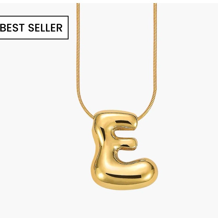 Nwt Cape Diablo By Anthropologie Bubble Initial Necklace “E”
